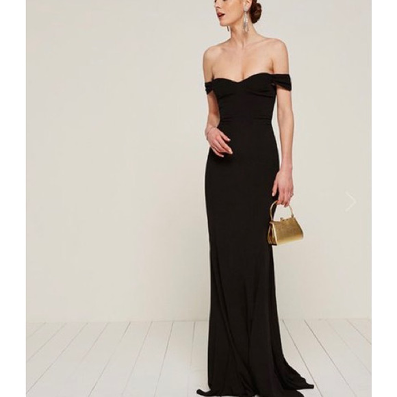 REFORMATION Gardner Off The Shoulder Maxi Dress Sweetheart Long Formal Gown - Picture 3 of 16